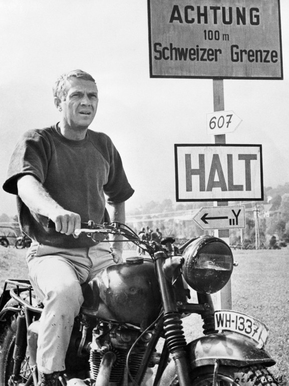 Steve McQueen on Motorcycle