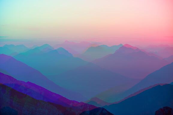 Colourful mountain ranges