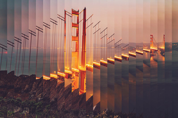 Golden Gate-brug in de schemering