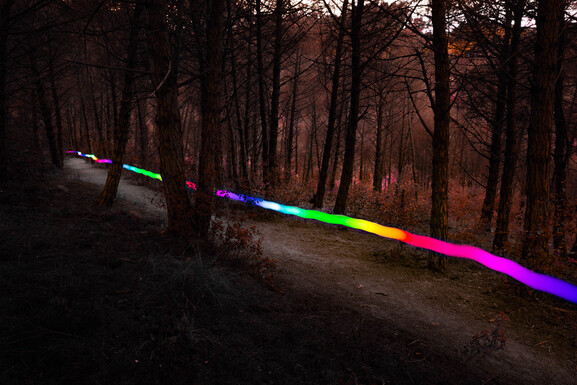 Colorful light trail