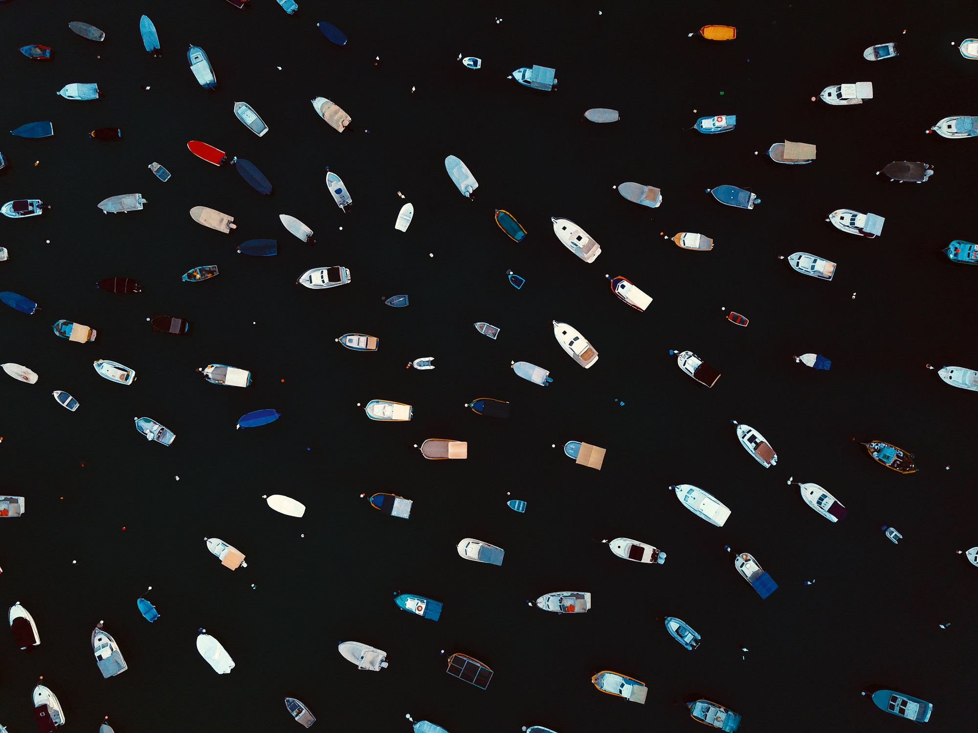 Anchored Boats at Harbour