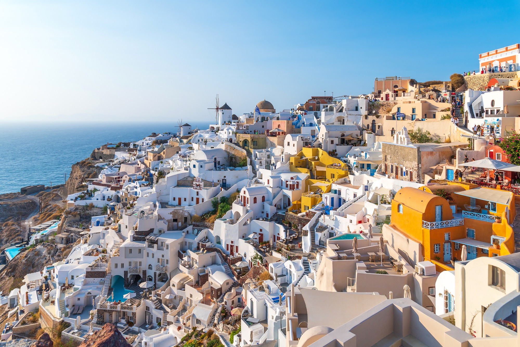 Beautiful view of Oia in Santorini, Greece