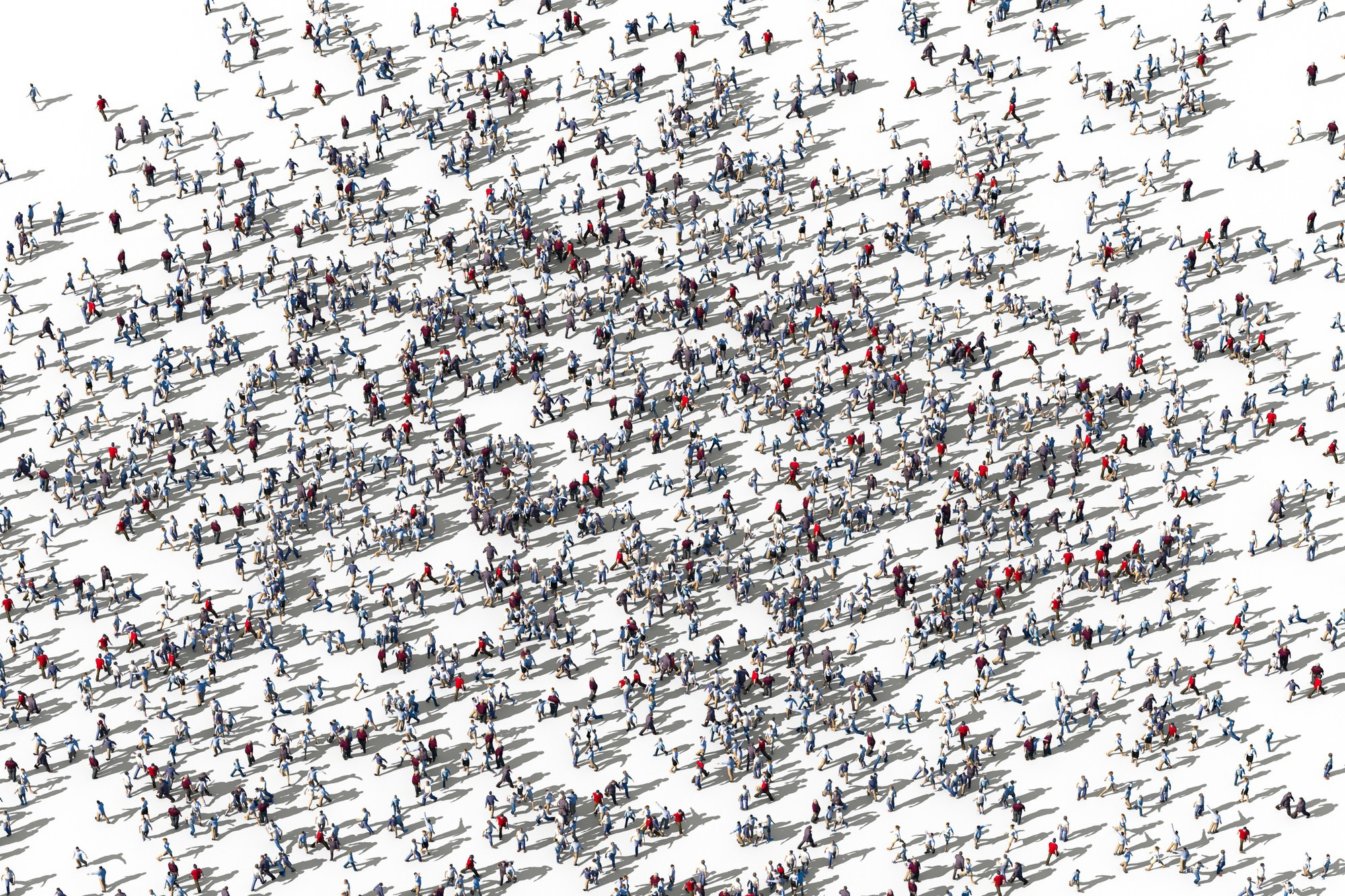 crowd people,3d render