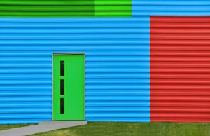 Metal Multi Colored Building