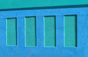 Four Windows Sealed With Stucco