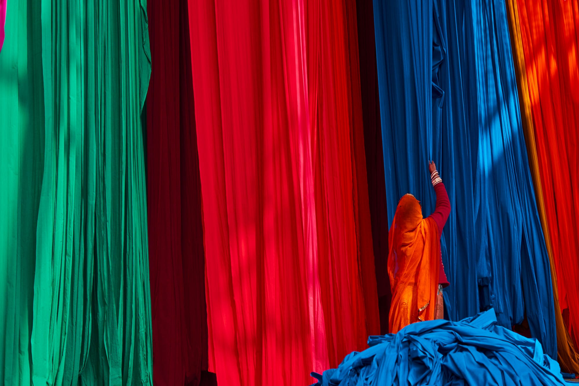 India, Rajasthan, Sari Factory